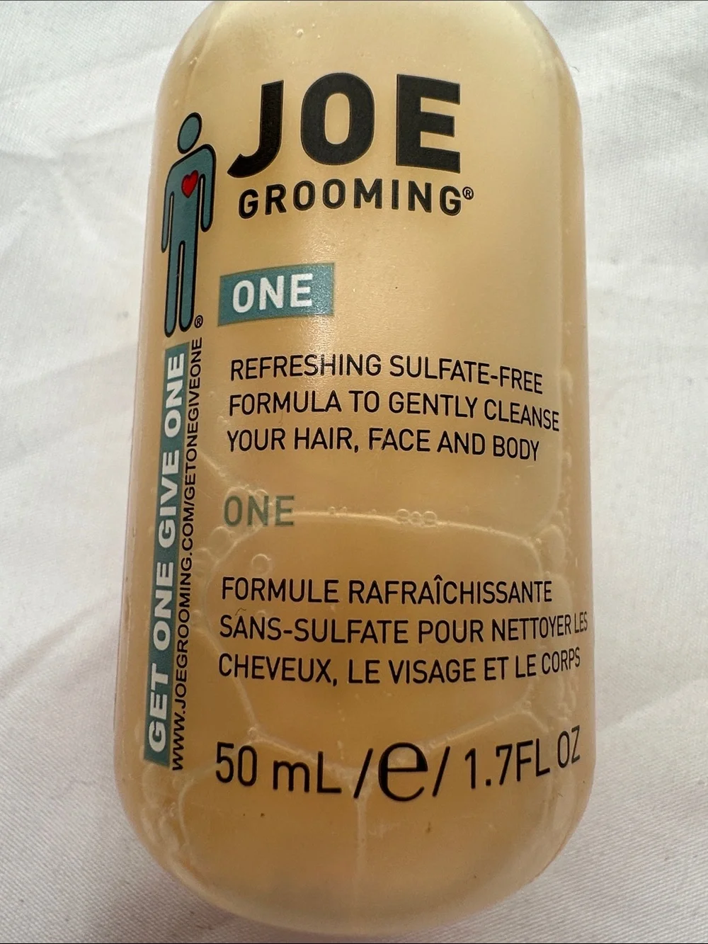 Lot of 2 Joe Grooming ONE Refreshing Hair, Face, and Body Wash – 1.7 fl oz Trave
